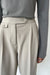 Wide leg trouser with waist details in laurel oak — main image
