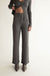 Rib-knit straight leg pant in gunmetal — main image