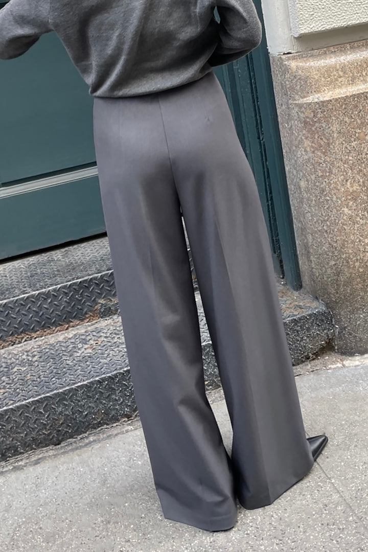 SUPER HIGH-RISE WIDE LEG SUITING PANT in Asphalt — alternate angle