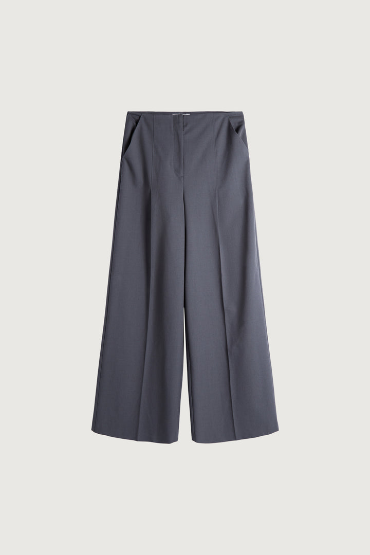 SUPER HIGH-RISE WIDE LEG SUITING PANT in Asphalt — alternate angle