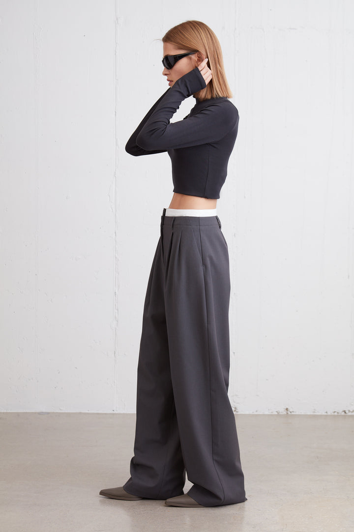 BOXER TROUSER in Asphalt — alternate angle