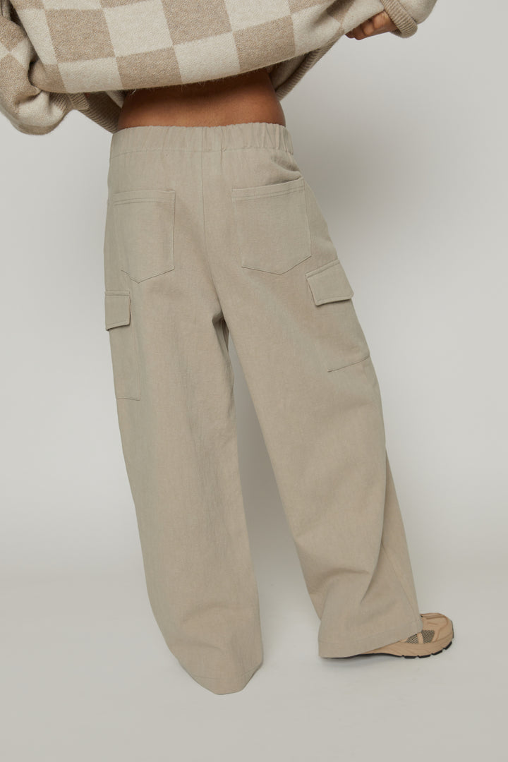 STRAIGHT LEG CARGO PANT in Beige — alternate angle