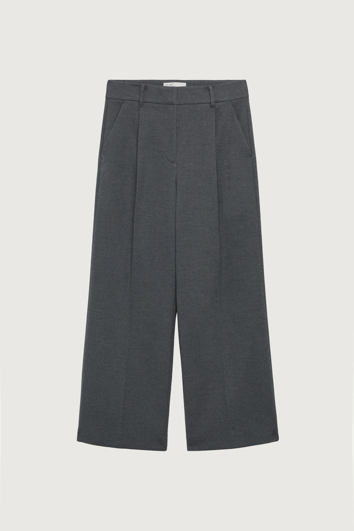 WIDE LEG TROUSER in Dark Heather Grey — alternate angle