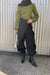 Wide leg parachute pant in black — main image
