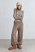 Cable knit pant in charcoal — image