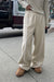 Fleece pant with contrast piping in fog — main image