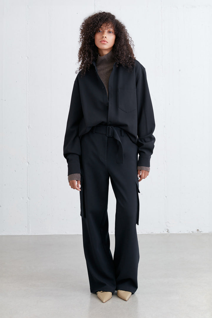 CARGO DRESS PANT in Black — alternate angle