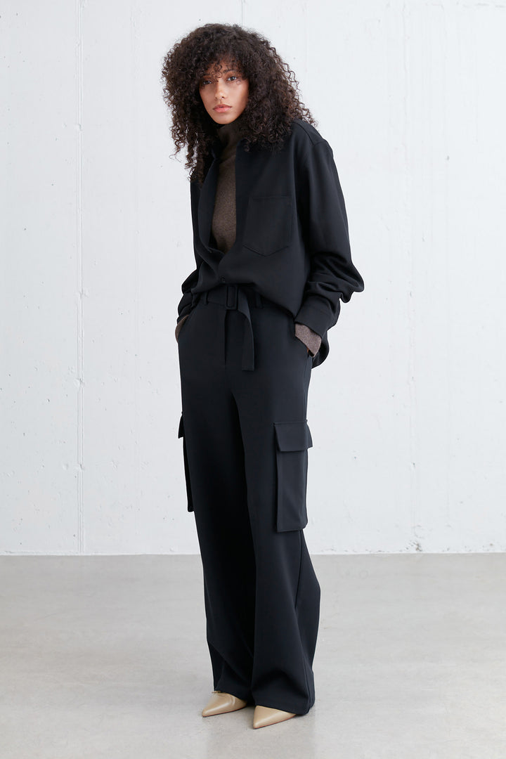 CARGO DRESS PANT in Black — alternate angle
