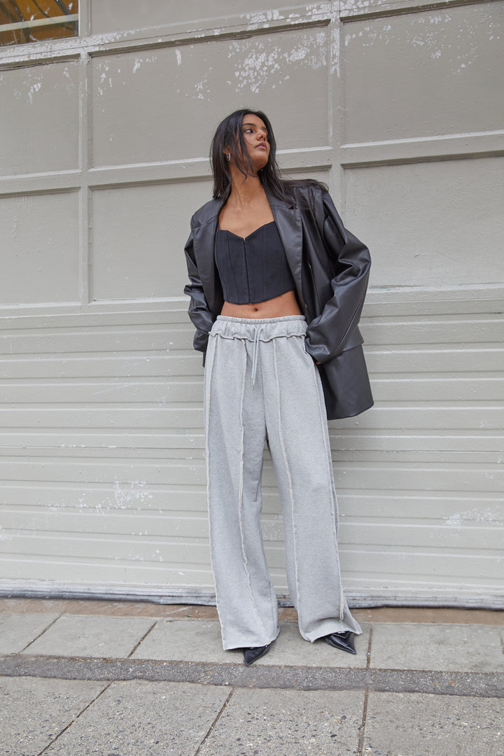 EXPOSED SEAM SWEATPANT in GREY — alternate angle