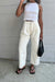 Twill straight leg pant in white — main image