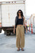 Cargo trouser with adjustable hem in khaki — main image
