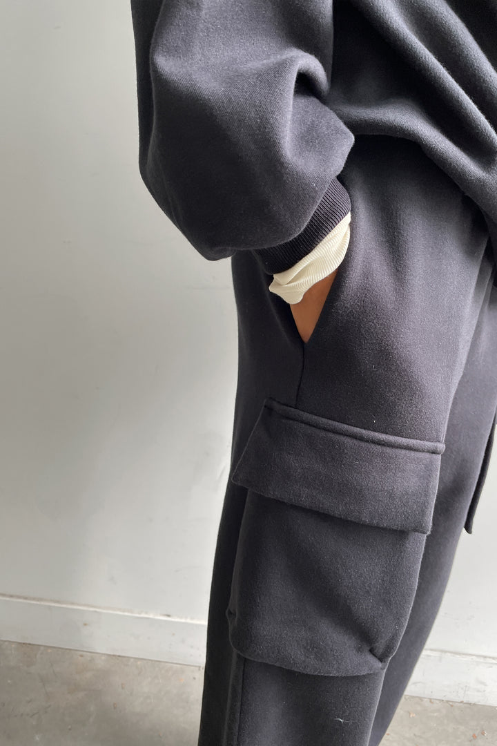 CARGO JOGGER SWEATPANT in Black — alternate angle