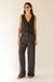 Satin cargo pant in black — main image