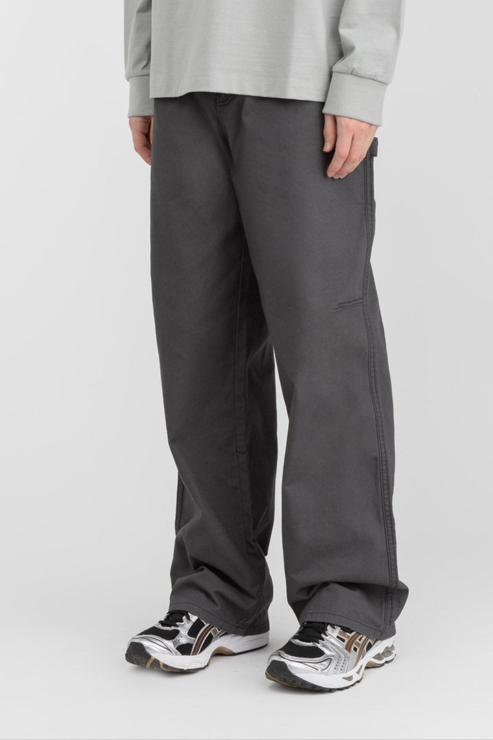 COTTON-TWILL STRAIGHT LEG CARGO PANT in ASPHALT — alternate angle