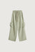 Nylon pants with ruched pockets in khaki — main image