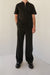 Elastic waist suiting pant in black — main image
