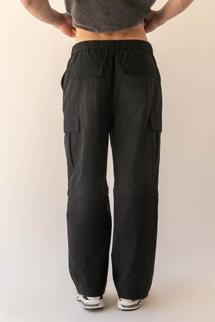 2-IN-1 ZIP-OFF CARGO PANT in Black — alternate angle