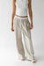 Exposed elastic waistband dress pant in seashell — main image