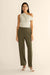 Elastic waist tapered pant in burnt olive — main image