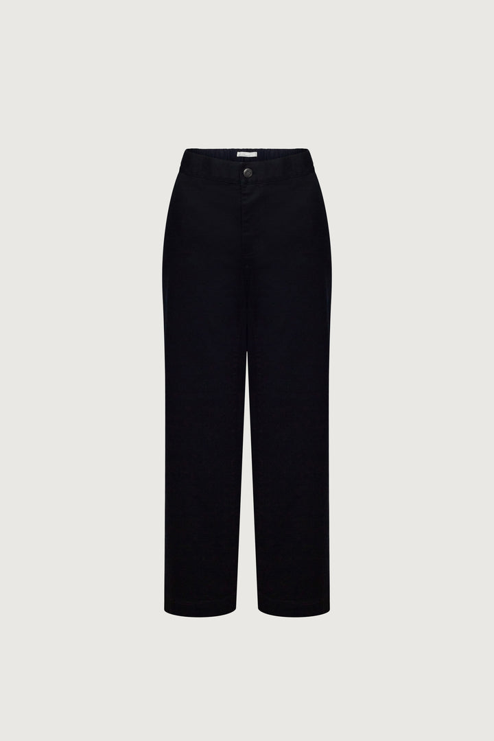 REGULAR LENGTH TWILL WIDE LEG PANT in Black — alternate angle