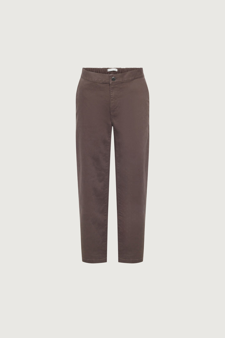 REGULAR LENGTH TWILL WIDE LEG PANT in Dark Cocoa — alternate angle