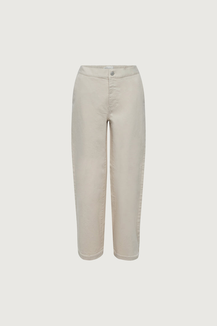 REGULAR LENGTH TWILL WIDE LEG PANT in Oatmeal — alternate angle
