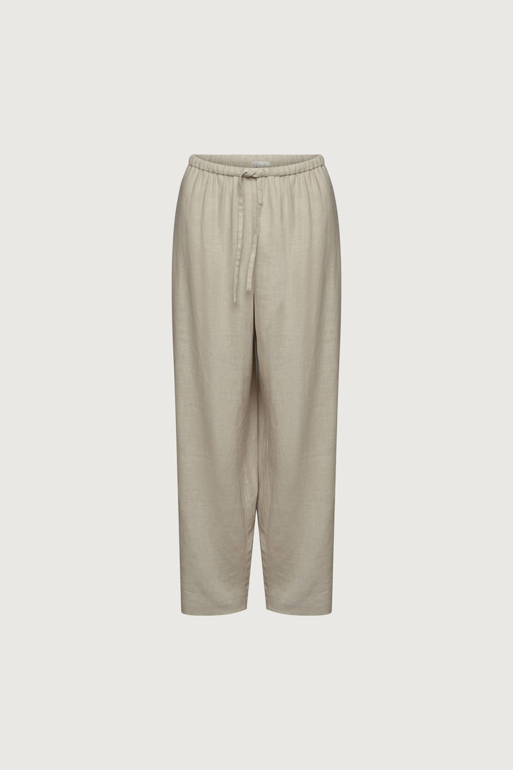 LINEN BLEND WIDE LEG PANT in Seashell — alternate angle