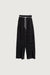 Ribbed straight leg pants in black — main image