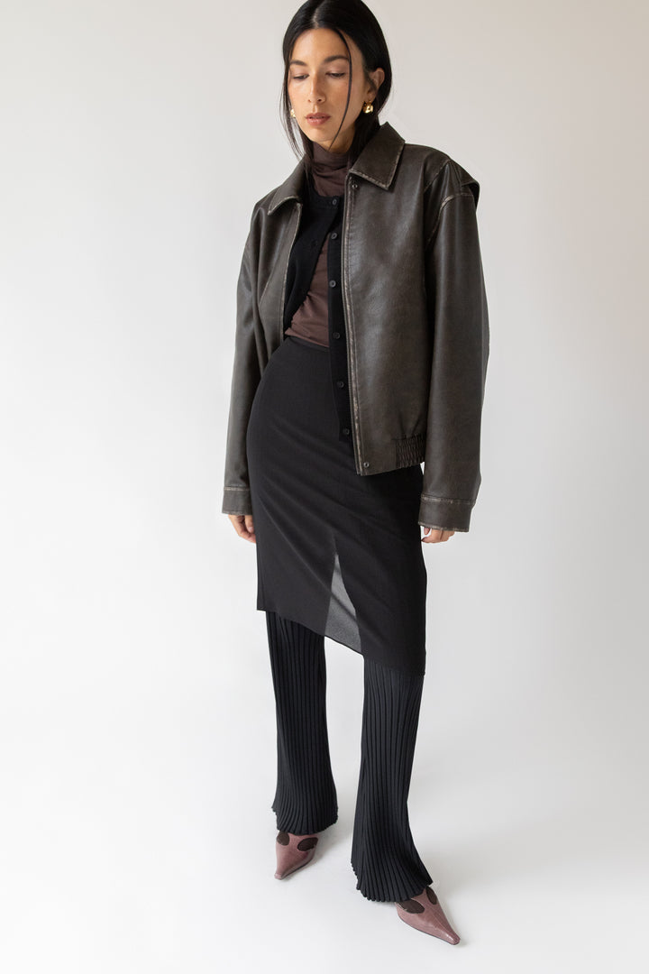 PLEATED PANT in Black — alternate angle