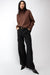 Wide leg cargo suiting pant in black — main image