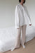 Ribbed sweater pant in cream — main image