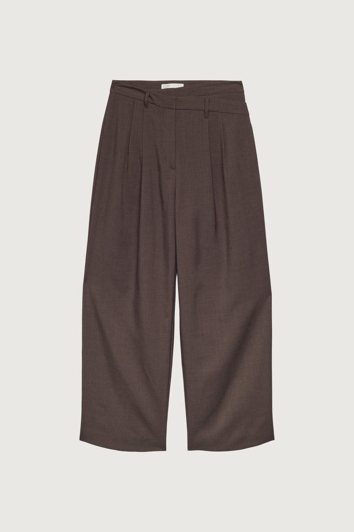 CROSSOVER WAIST WIDE LEG PANT in Dark Cocoa — alternate angle