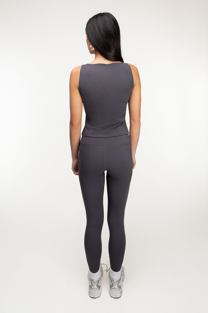 MID-RISE SMOOTH LEGGINGS in ASPHALT — alternate angle