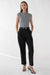 High-rise tapered pant in black — main image