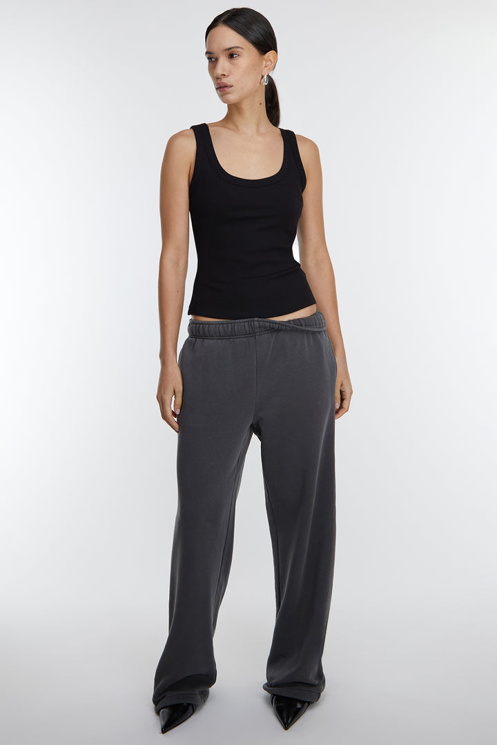 FLEECE STUDIO STRAIGHT LEG SWEATPANT in GD Grey — alternate angle