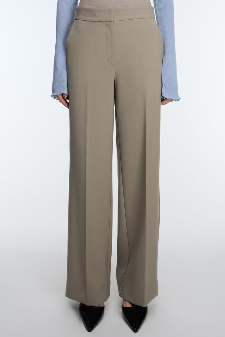 SKIRT-OVERLAY SUITING TROUSER in Brindle — alternate angle