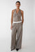 Exposed drawstring waist trouser in brindle — main image