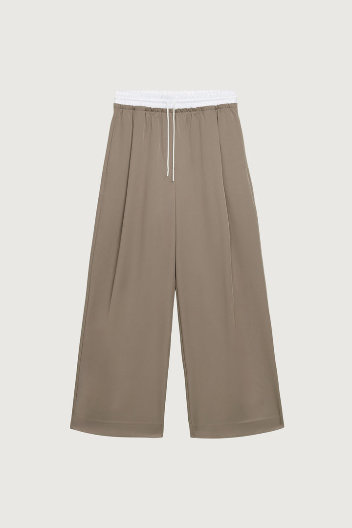 EXPOSED DRAWSTRING WAIST TROUSER in Brindle — alternate angle