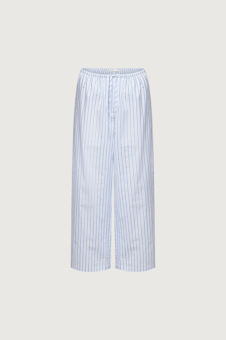 STRIPED COTTON POPLIN PAJAMA STYLE PANT