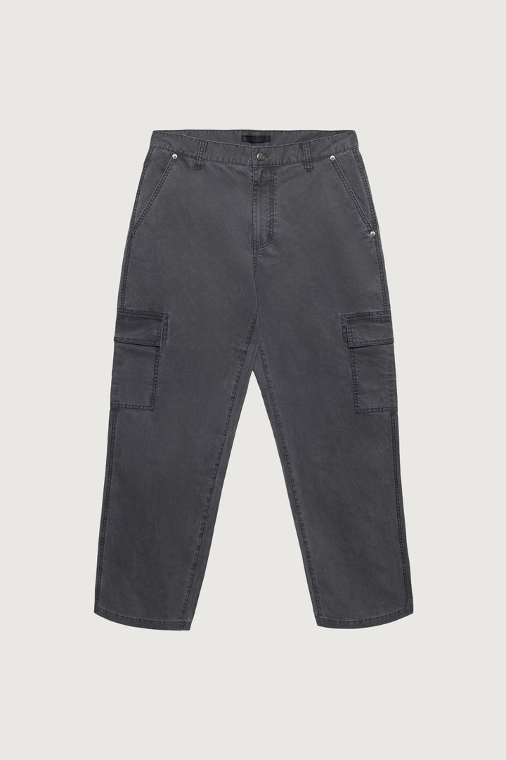 WASHED EFFECT COTTON CARGO PANT in Washed Brindle — alternate angle