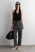 High-rise waist tapered trouser in dark heather grey — main image