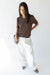 Wide leg pants with taper in white — main image