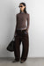 Regular length twill barrel leg pant in coffee bean — main image