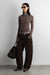 Regular length twill barrel leg pant in coffee bean — main image