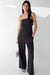 Mid-rise wide leg pant in black — main image