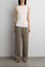 Mid-rise wide leg pant in taupe — main image