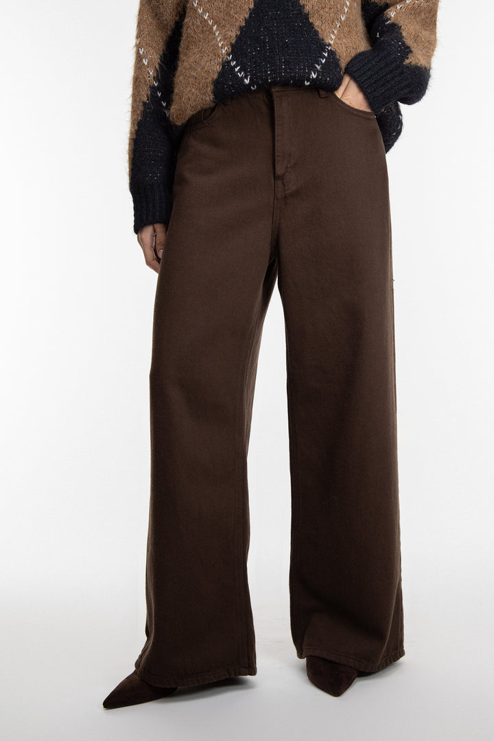 REGULAR FIT PANTS in Brown — alternate angle
