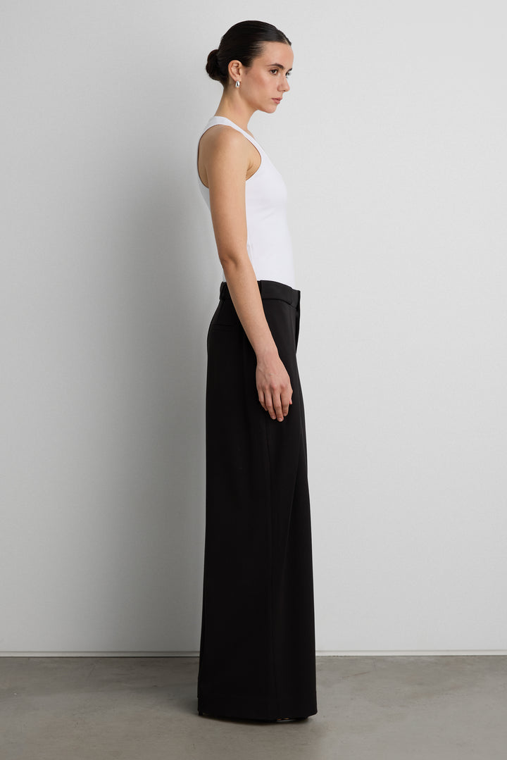 WIDE LEG PANT WITH FOLDED PLEAT