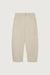 Cropped length twill barrel leg pant in oatmeal — main image