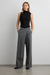 Front wrap straight leg trouser in medium heather grey — main image